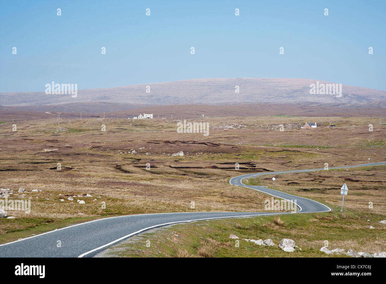 Single Track Road to Eshaness Mainland, Shetland, UK LA005653 Stock Photo