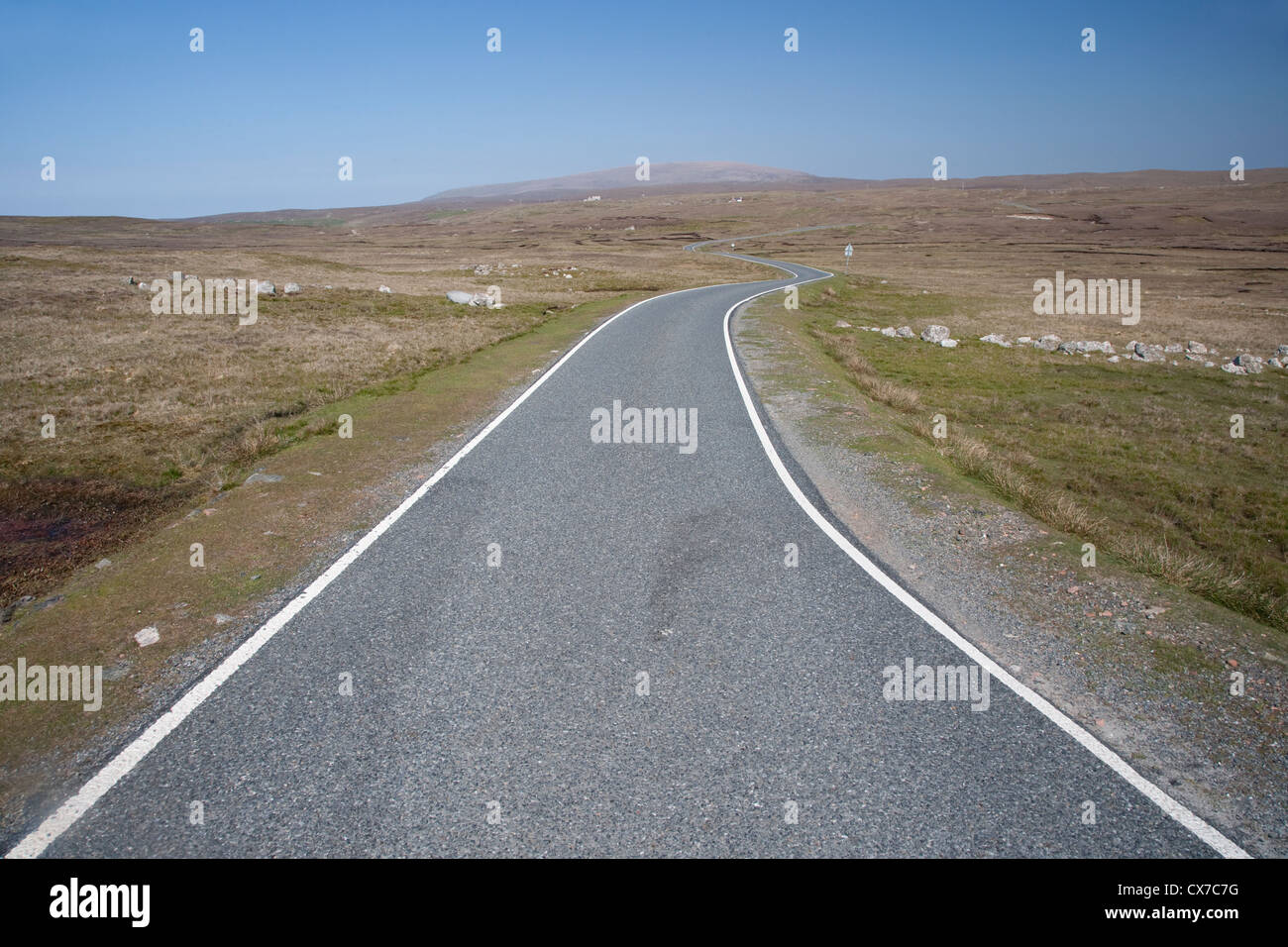 Single Track Road to Eshaness Mainland, Shetland, UK LA005655 Stock Photo