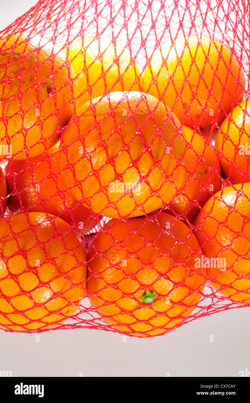 orange fruit mesh bags