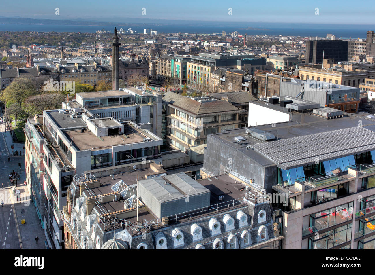 View of city from Scott Monument, Edinburgh, Scotland, UK Stock Photo
