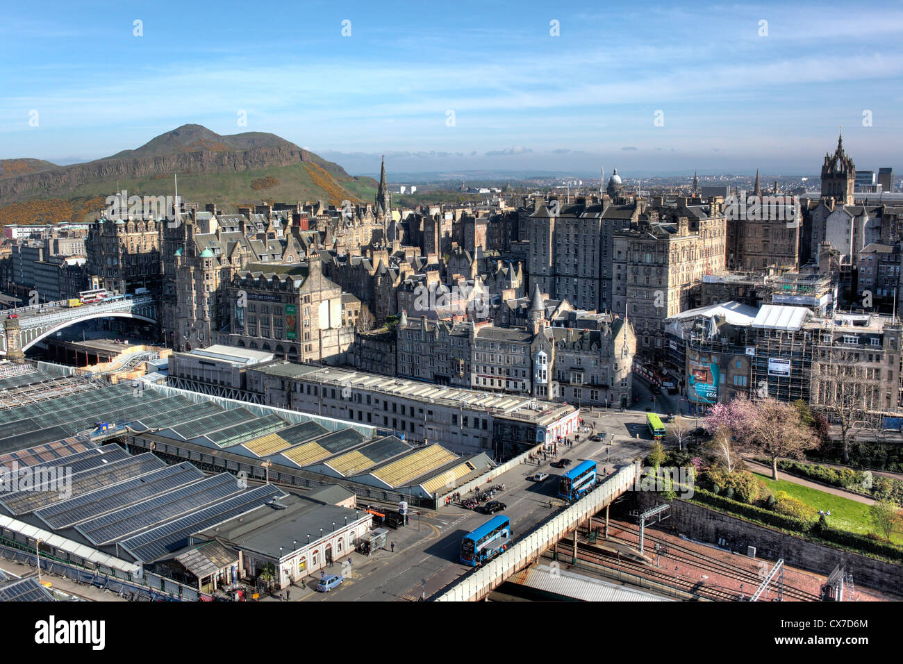 View of city from Scott Monument, Edinburgh, Scotland, UK Stock Photo