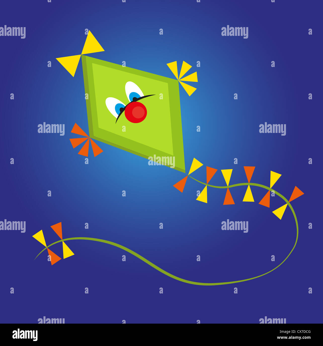 Kite cartoon on blue background. Vector. EPS 10 Stock Photo Alamy