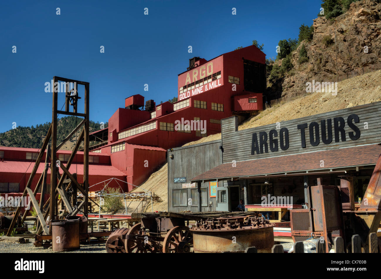 Historic Argo gold mill and museum, Idaho Springs, Colorado Stock Photo