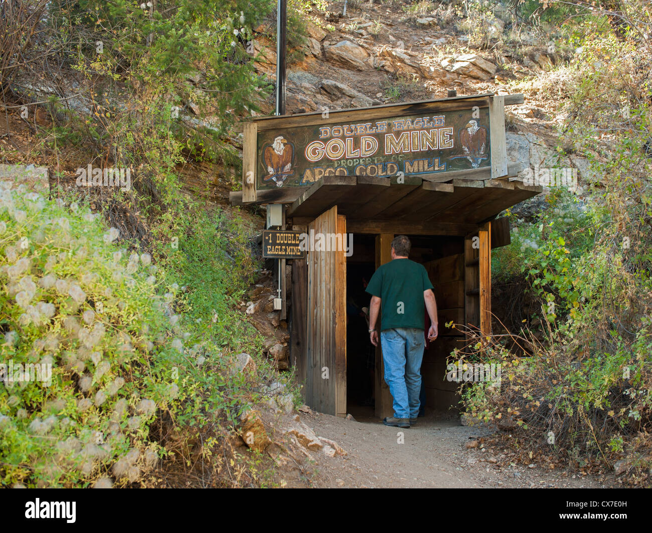 The Double Eagle mine is part of the tour of the historic Argo gold mill in Idaho Springs, Colorado Stock Photo