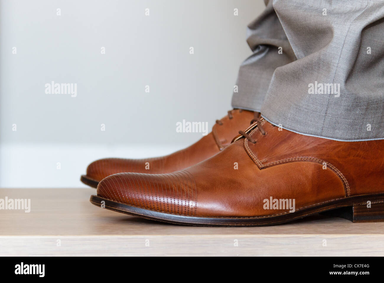 Worn elegant shoes from the side Stock Photo