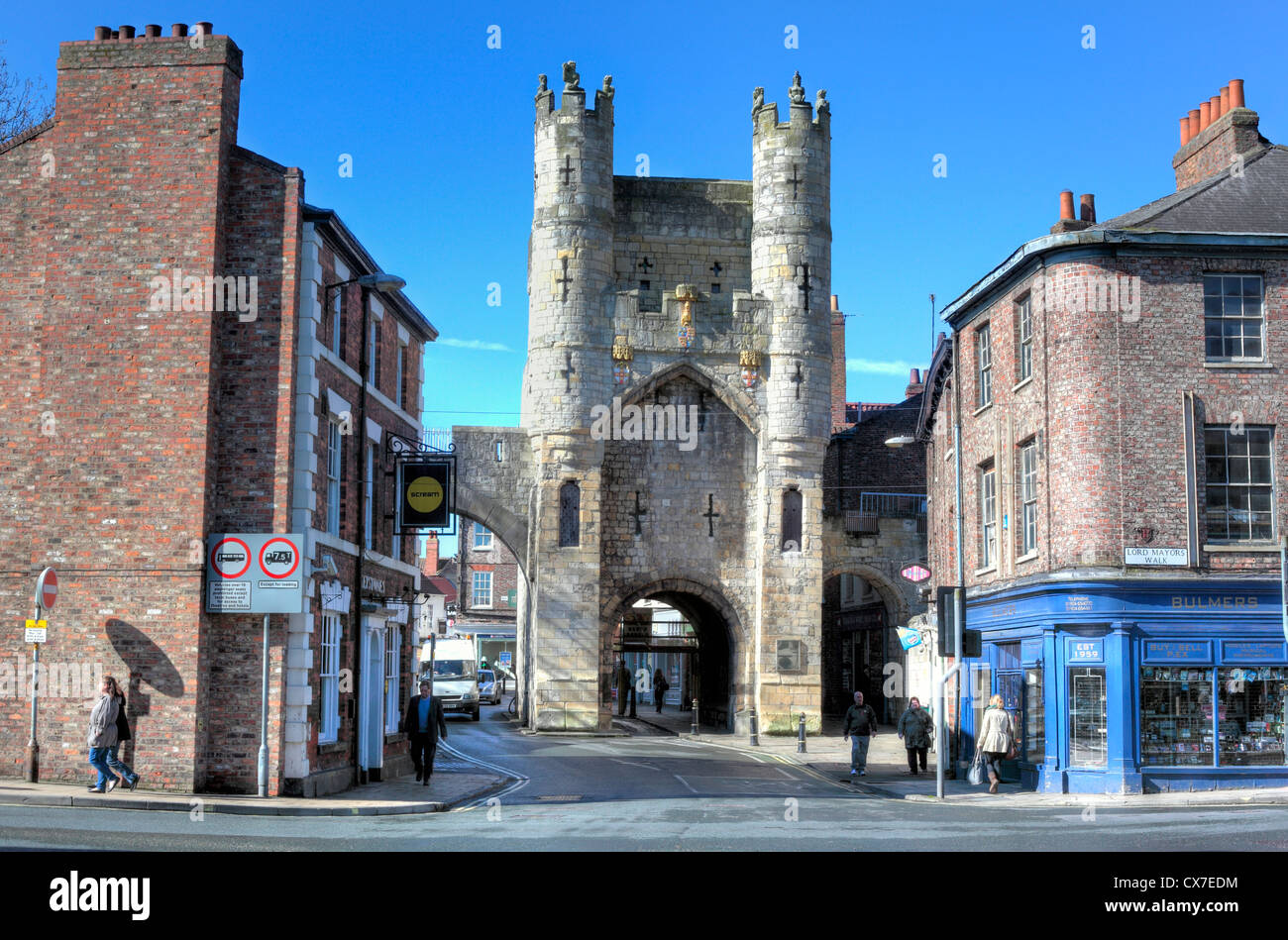 The southern entrance to York, Micklegate Bar, York, North Yorkshire, England, UK Stock Photo