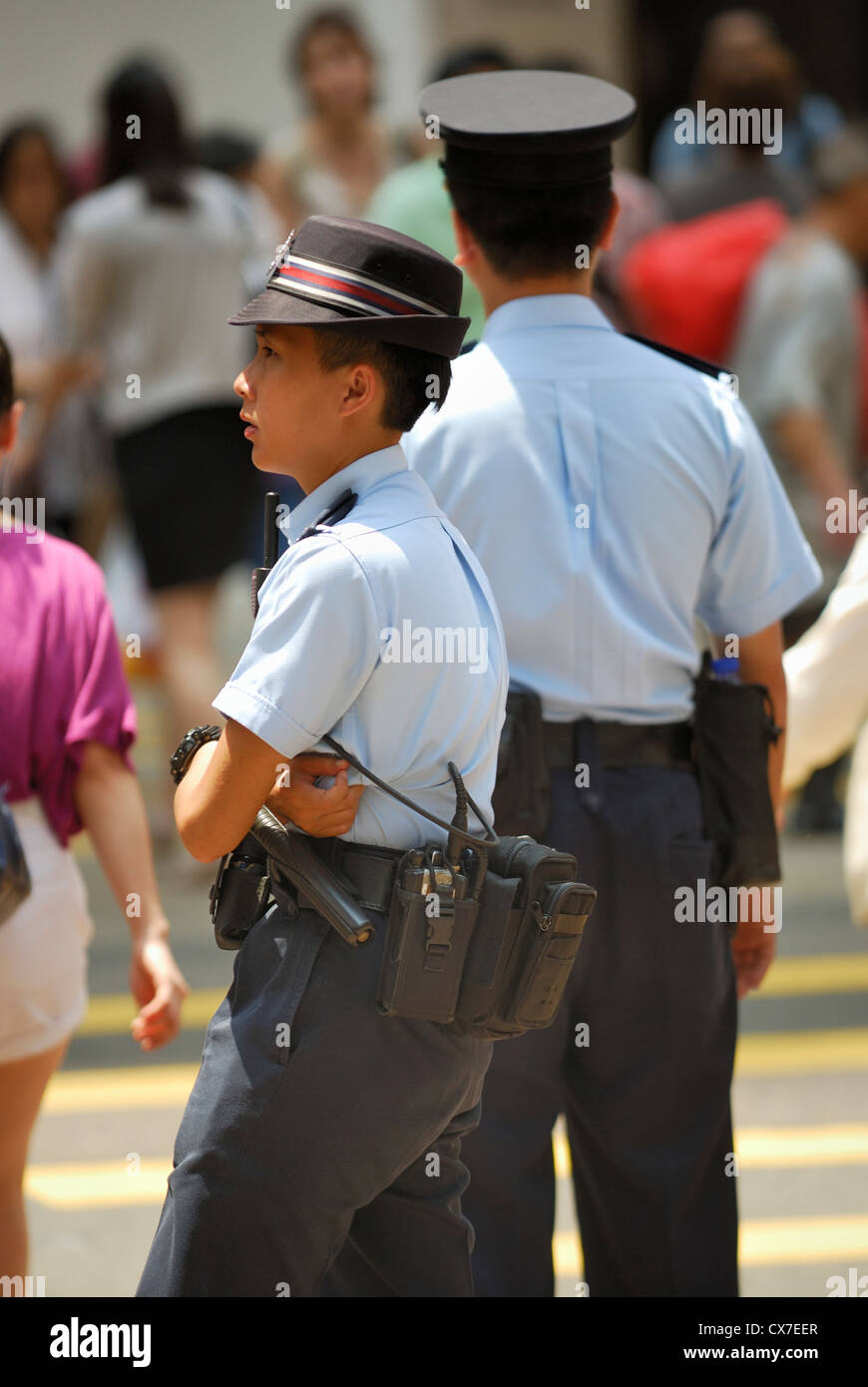Hong Kong police officers Stock Photo