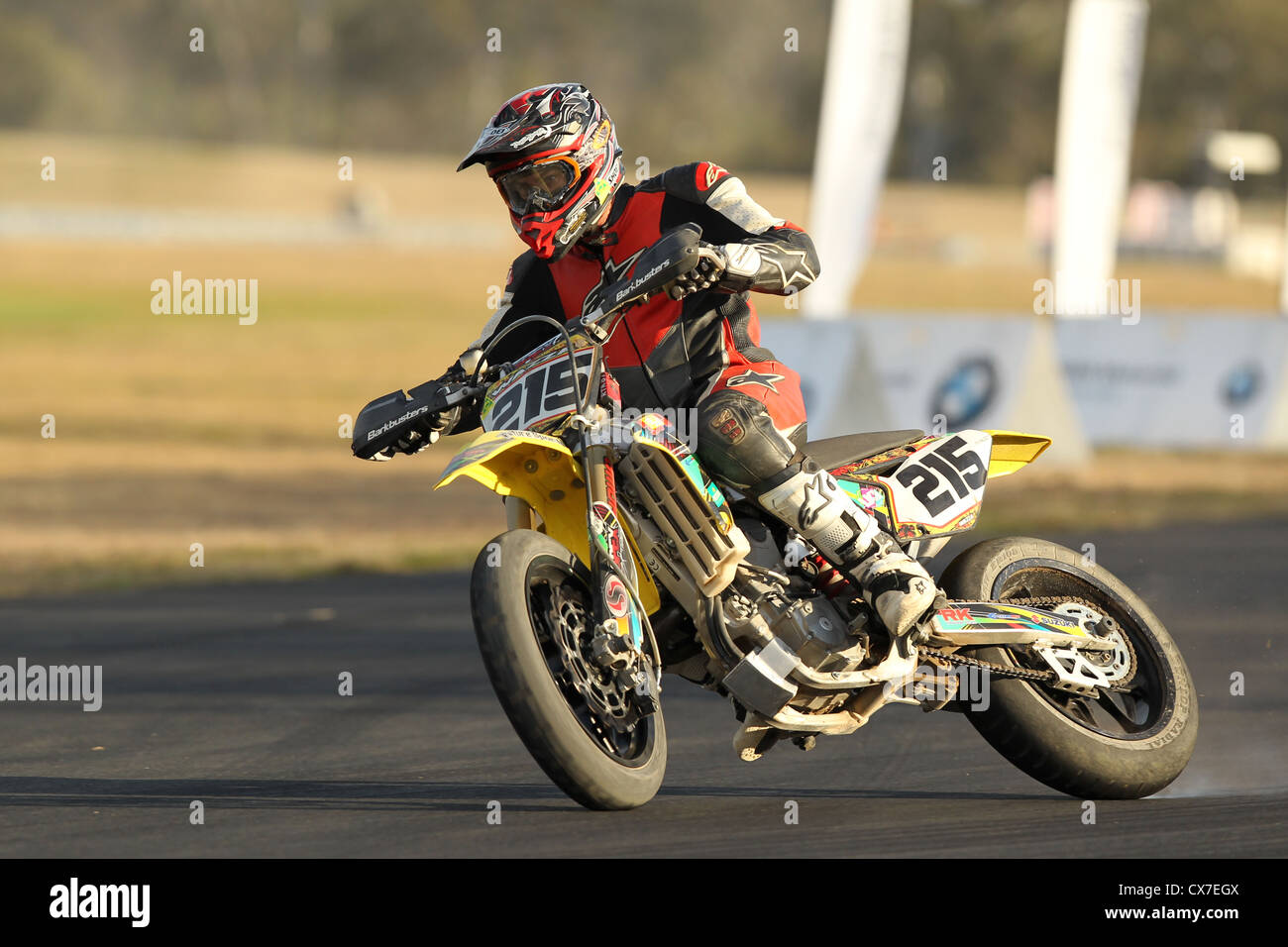 A rider competing in the Supermoto class of the 2012 Australian ...