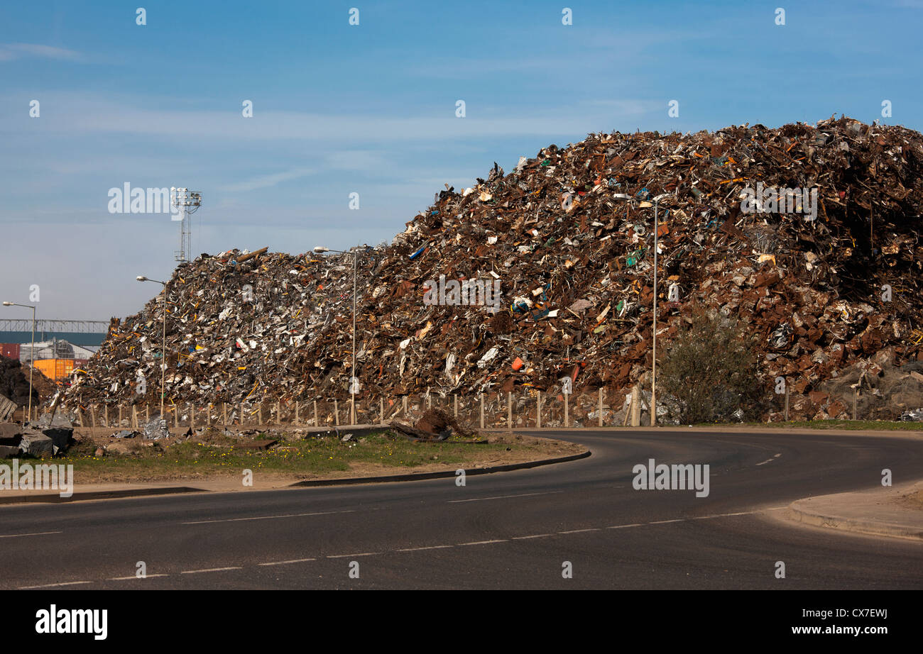 Piles Of Garbage Beside The Road; South Shields, Tyne And Wear, England
