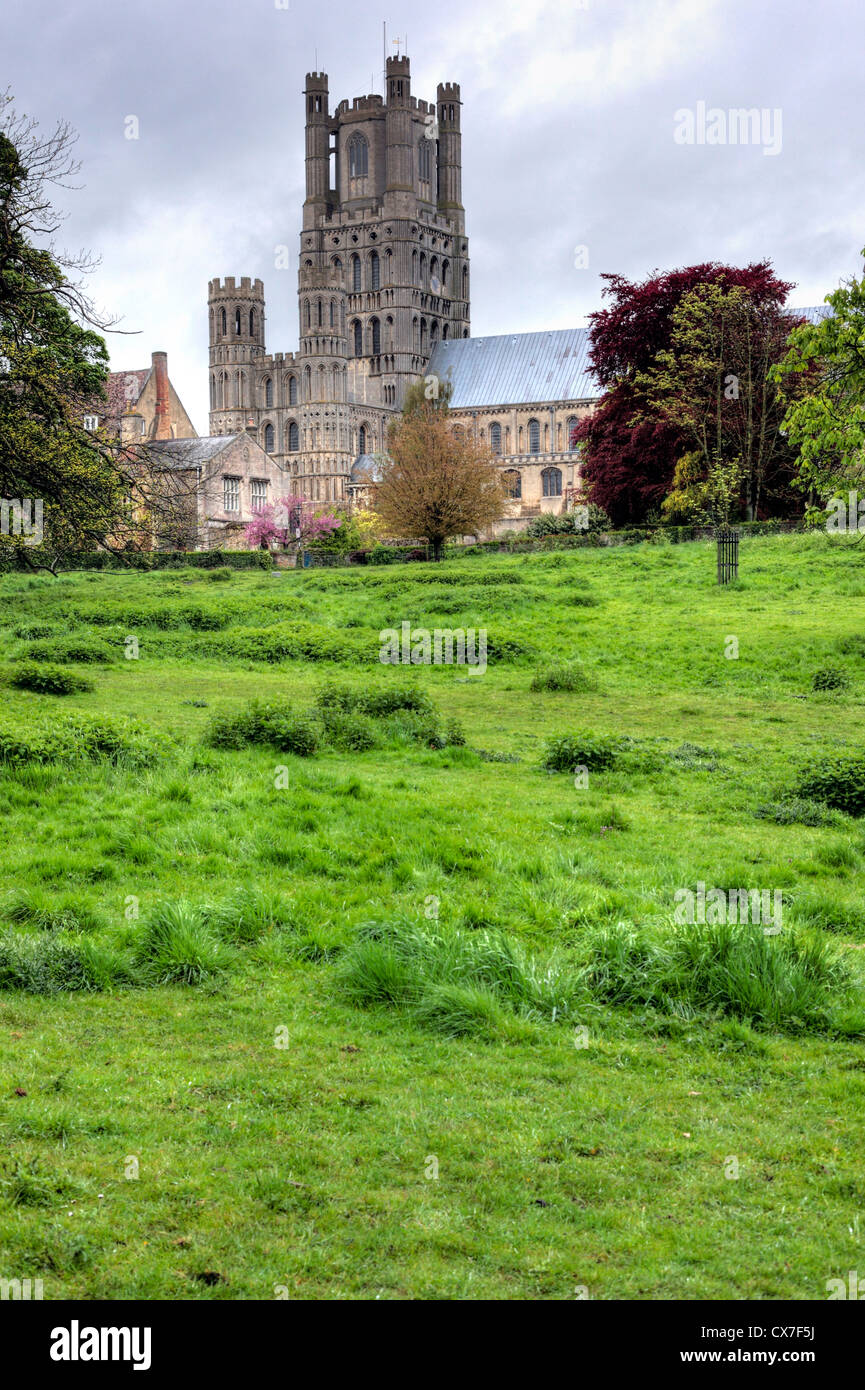 West tower, Ely Cathedral, Ely, Cambridgeshire, England, UK Stock Photo