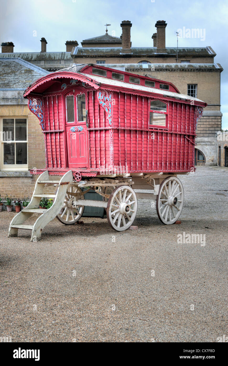 Carriage in the yard of Holkham Hall, Norfolk, England, UK Stock Photo