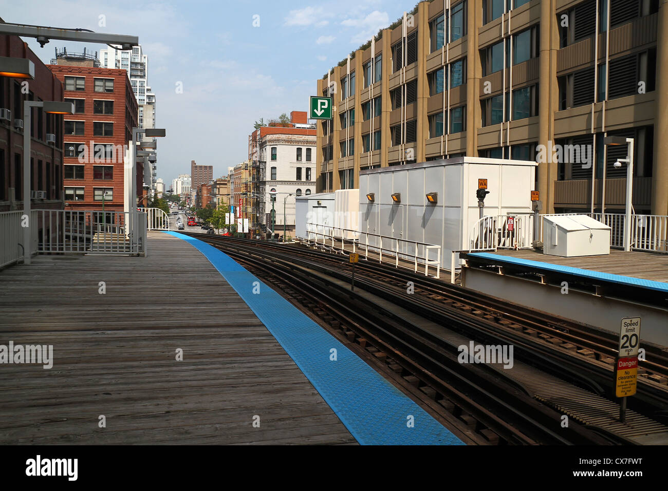 A subway platform in Chicago, Illinois Stock Photo