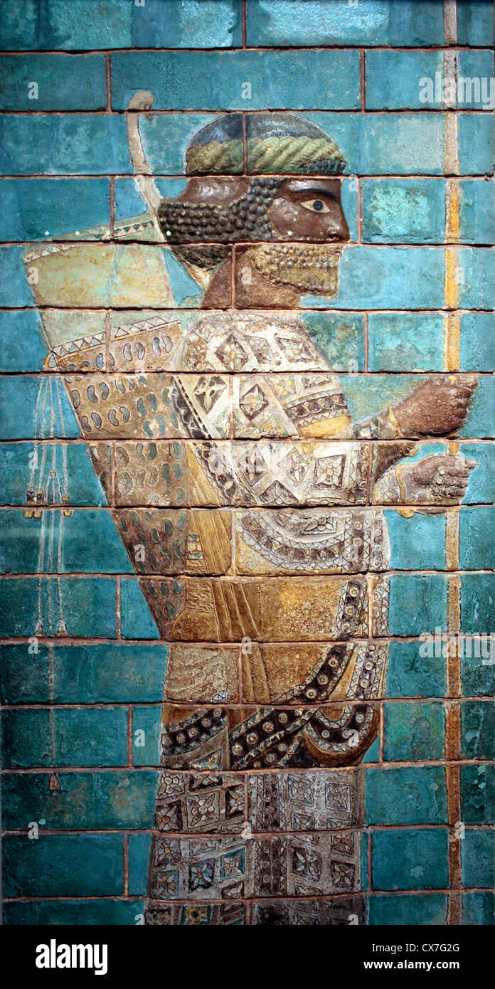 Persian Archer, ceramic tiles, British museum, London, UK Stock Photo