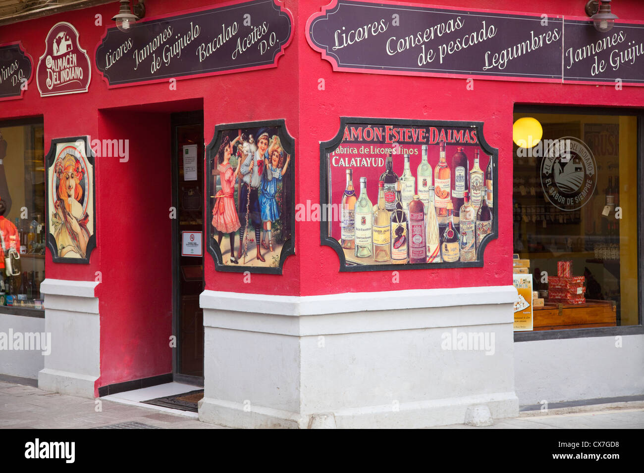 A Liquor Store On The Corner; Malaga, Andalusia, Spain Stock Photo Alamy