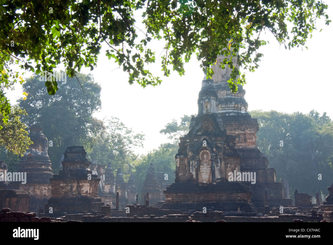 Wat Chedi Chet Thaeo, Si Satchanalai, Thailand Stock Photo