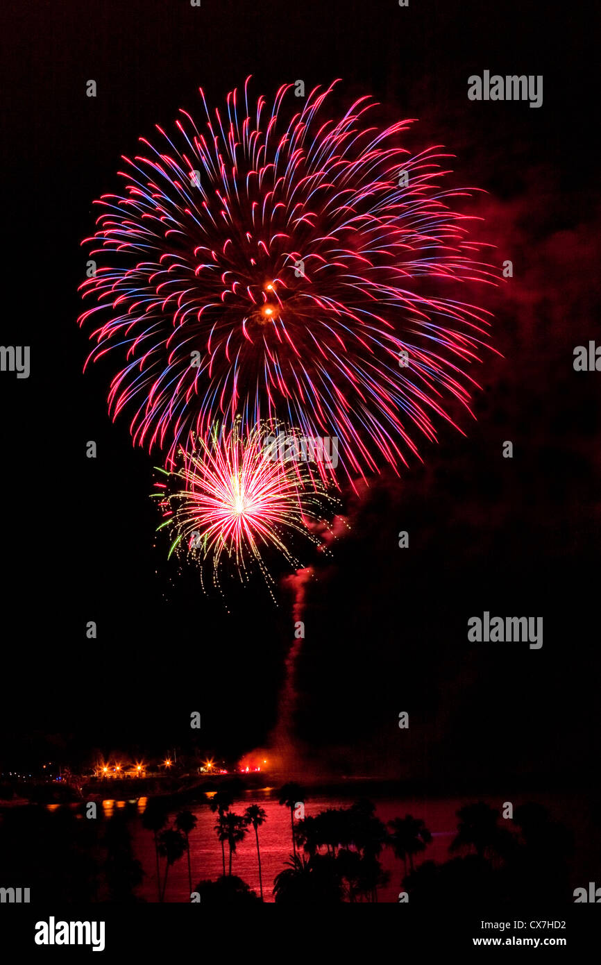 Fourth of July fireworks in La Jolla, California Stock Photo Alamy