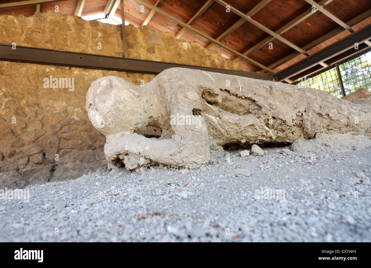 Pompeii ruins bodies plaster casts death Stock Photo