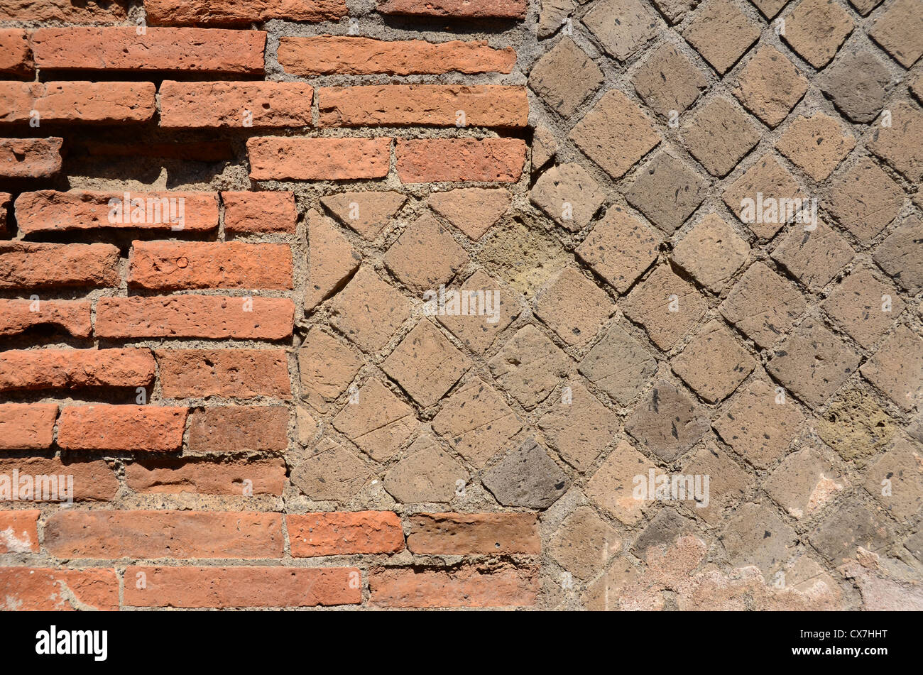 Pompeii ruins brickwork Stock Photo