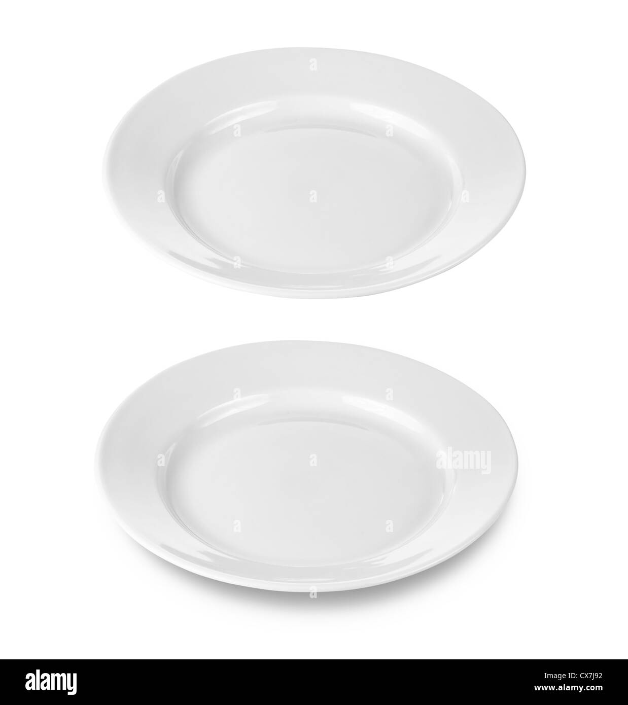 round plate or dish isolated on white with clipping path included Stock Photo