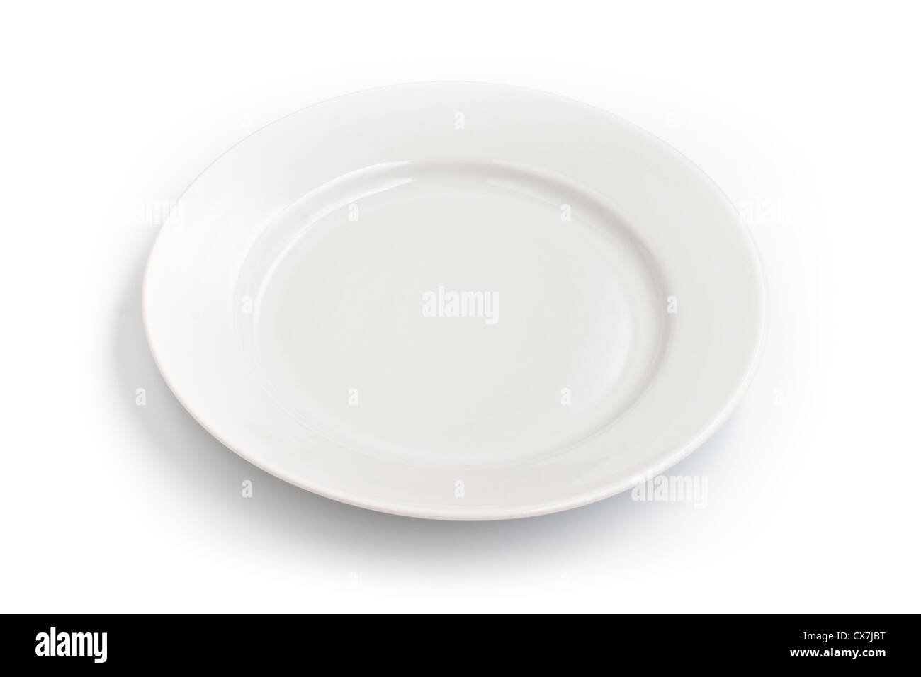 Round plate on white background Stock Photo
