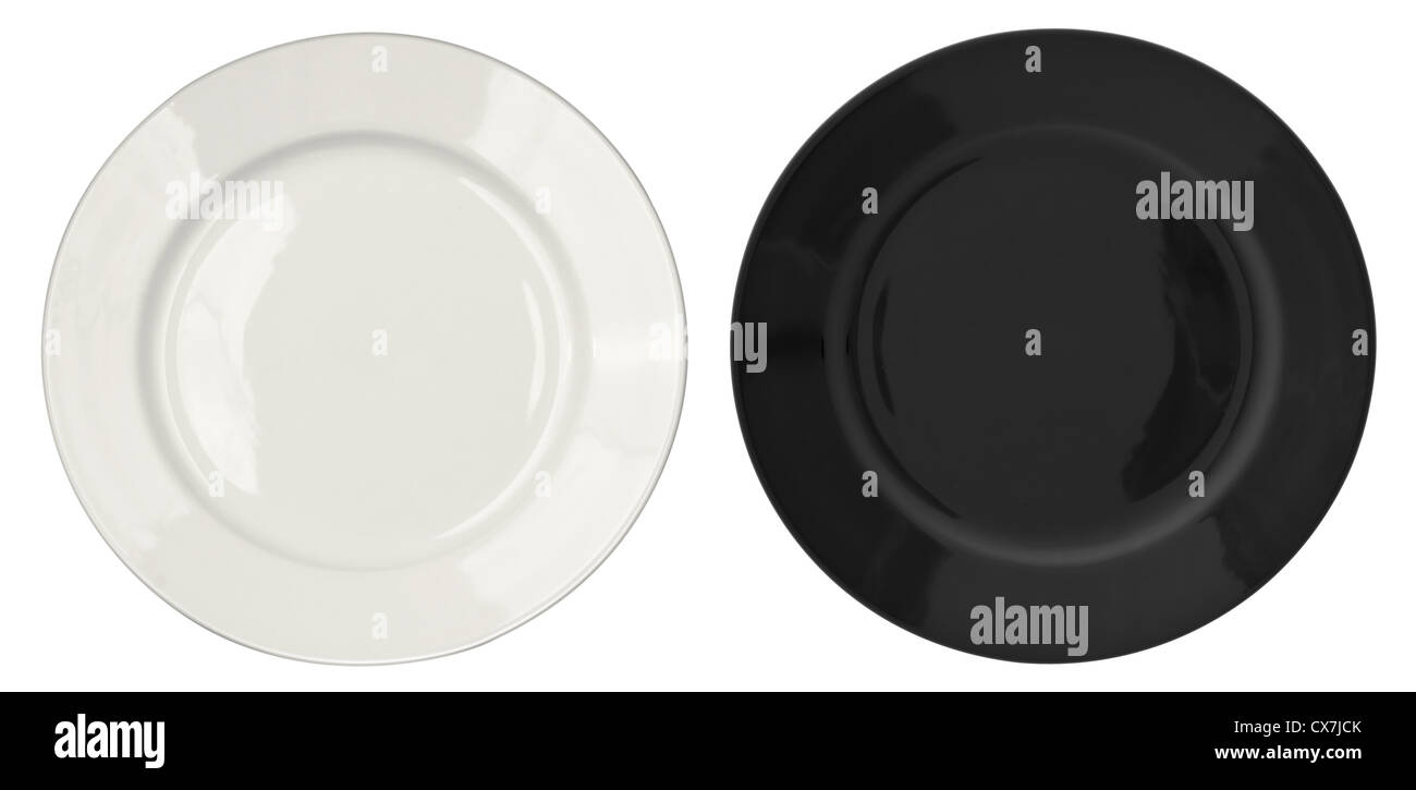 Black and white plates isolated set Stock Photo Alamy