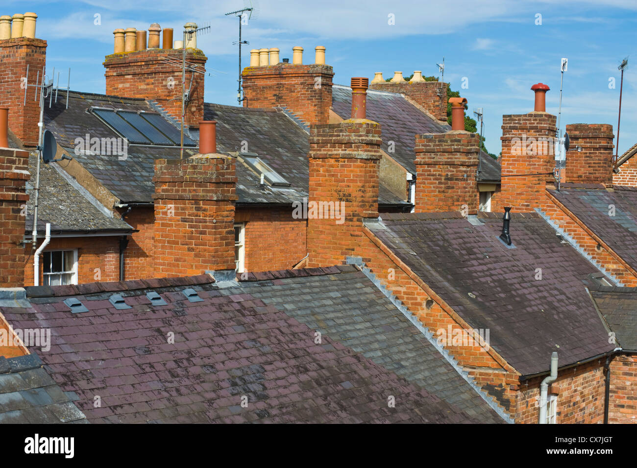 View over rooftops of Ludlow Shropshire England UK Stock Photo