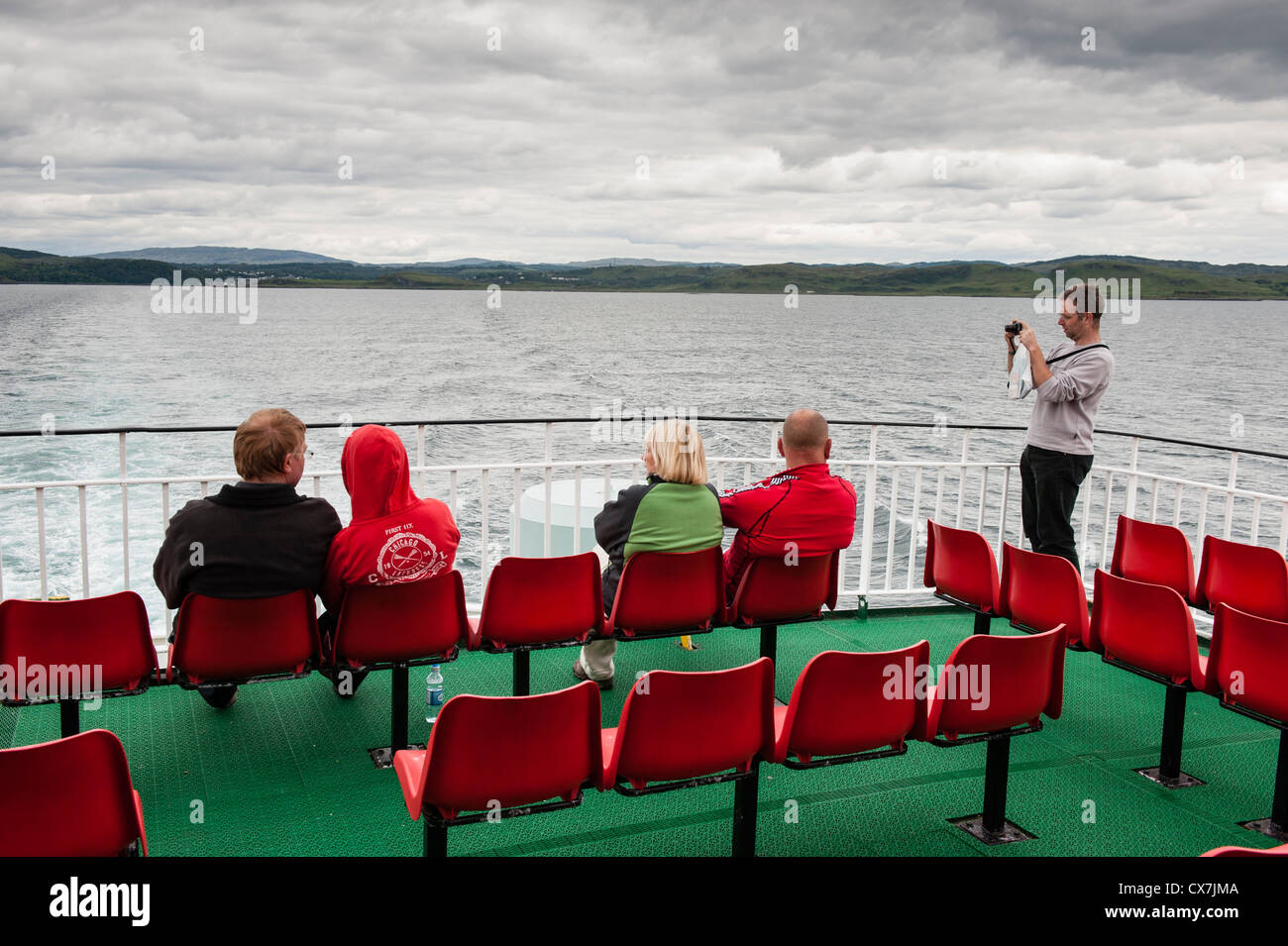On the ferry from Oban to the island of Mull in Western Scotland. Stock Photo