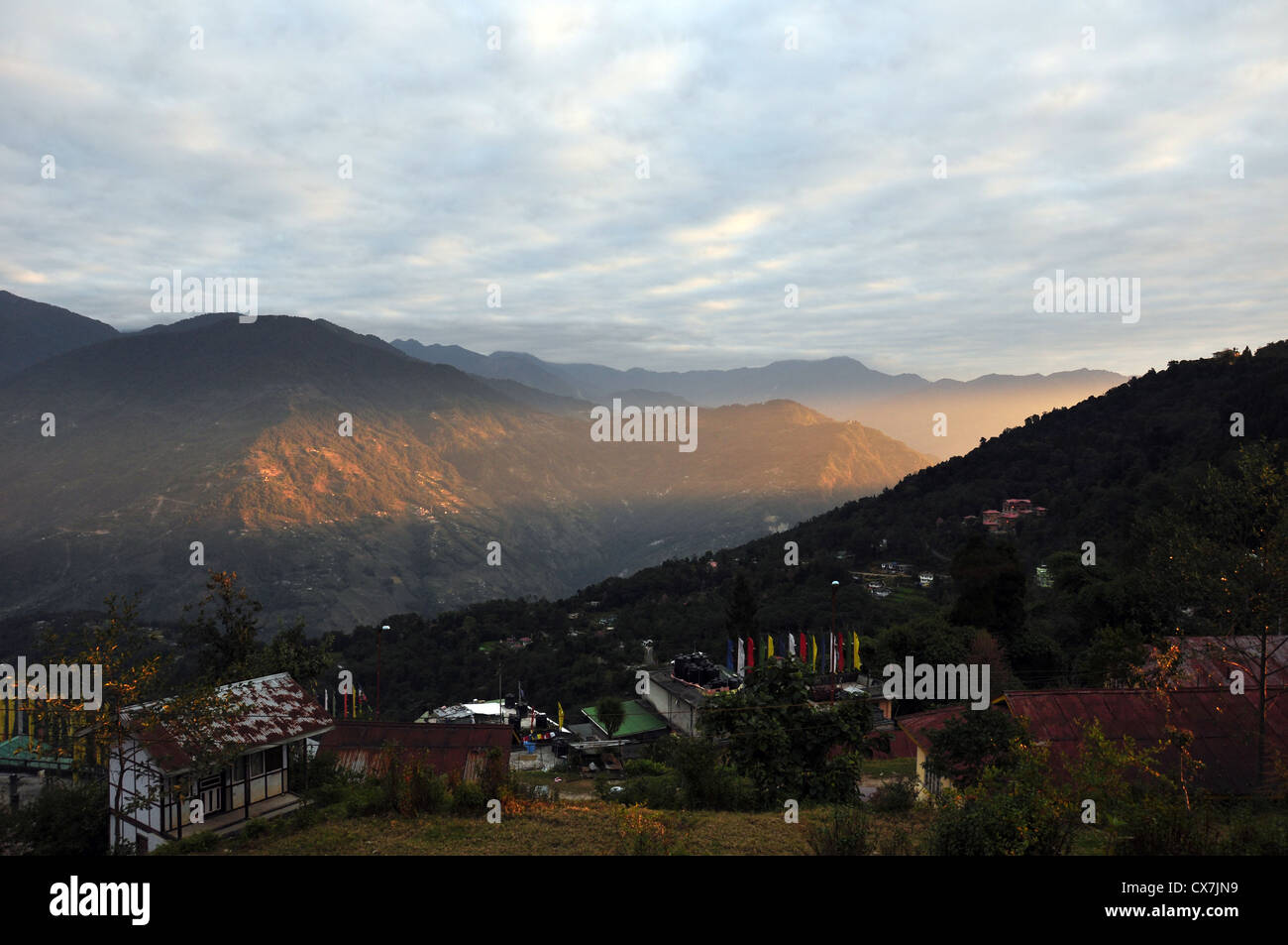 sunrise at Pelling valley in North East India Stock Photo