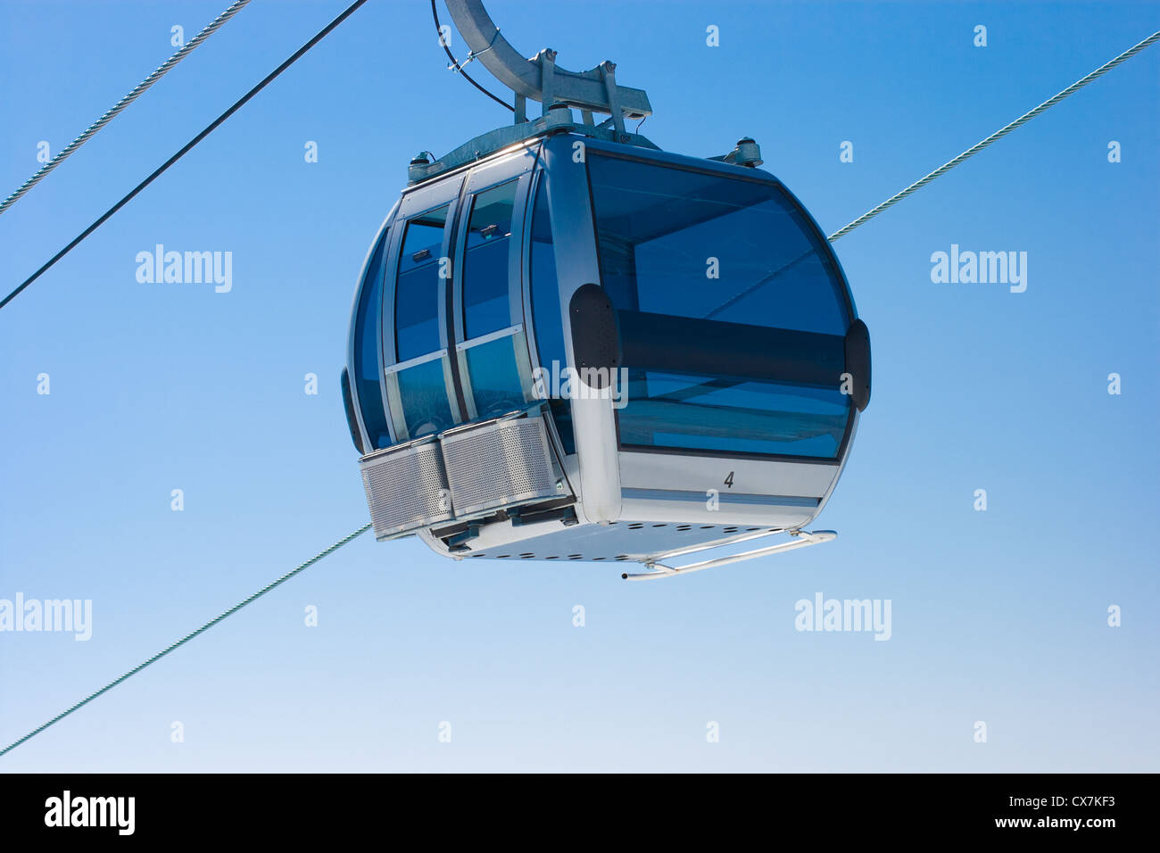 Ski lift cable booth or car Stock Photo