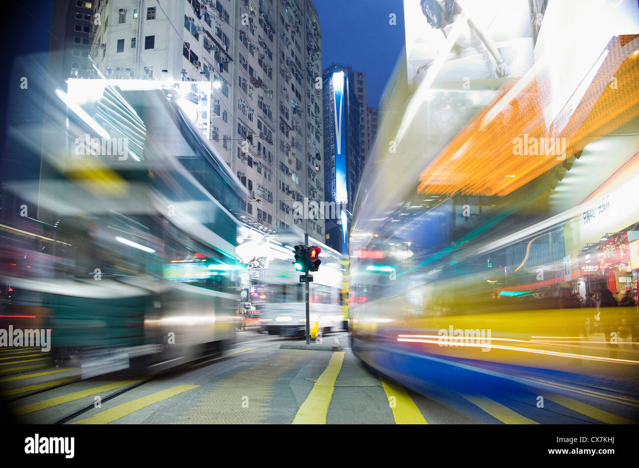 Bus moving through crowded hi-res stock photography and images - Alamy