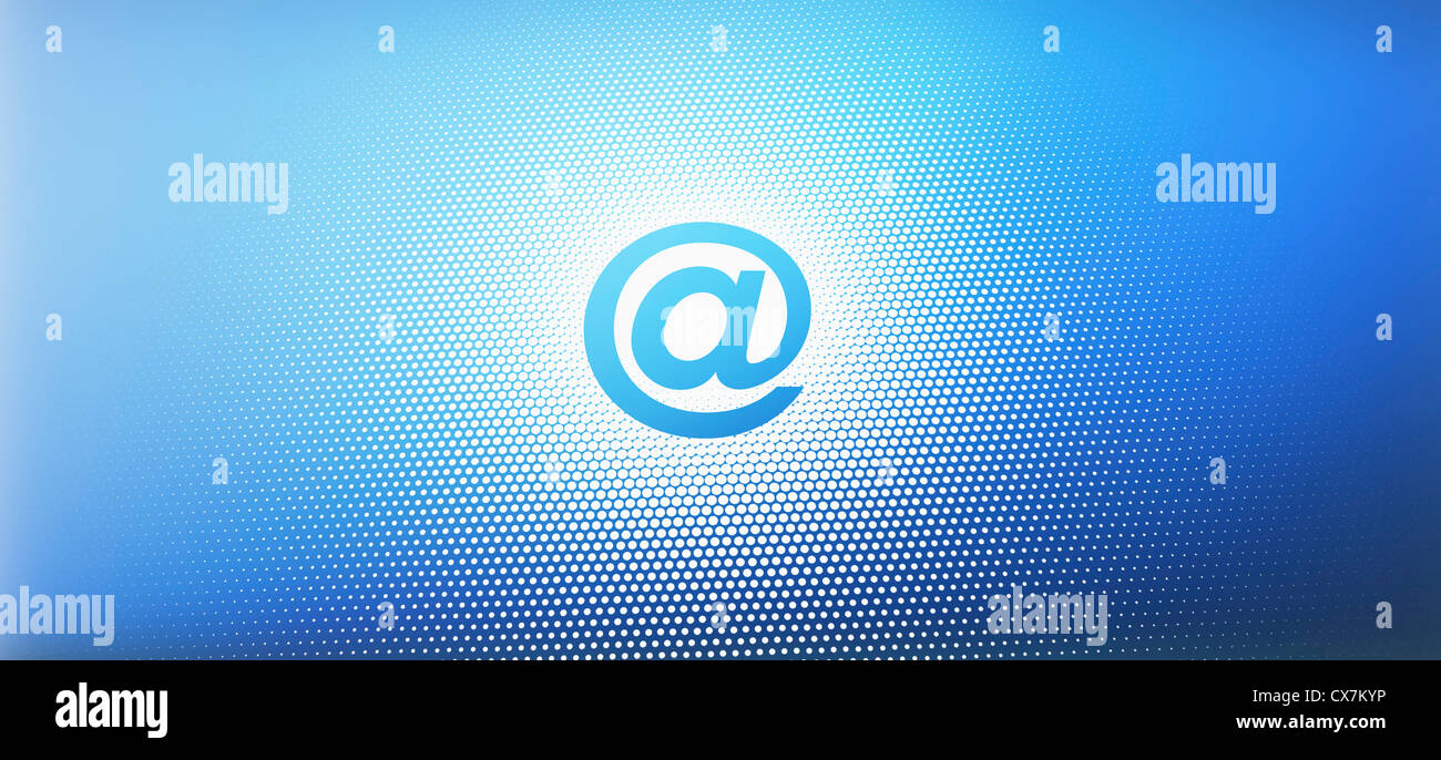 At sign against an blue abstract background Stock Photo - Alamy