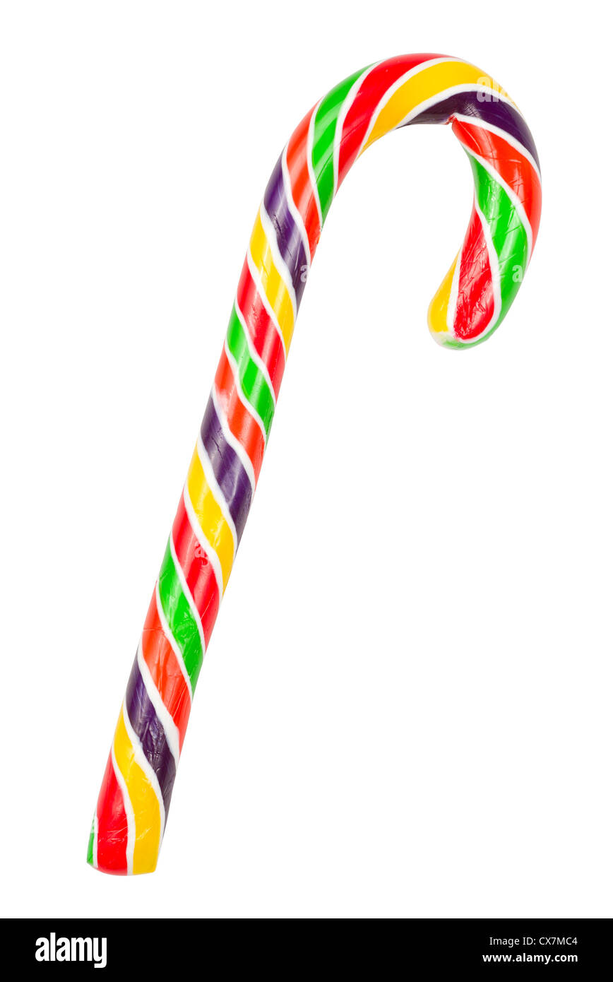 colorful candy cane with clipping path Stock Photo
