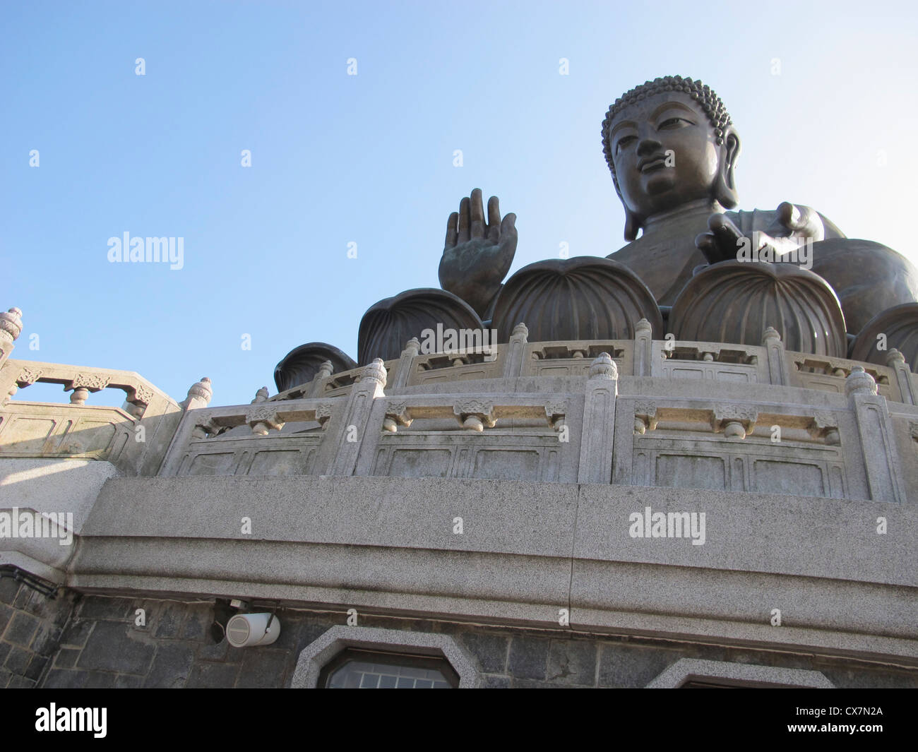 Tian Tan Buddha, or 'Big Buddha' located on Lantau Island in Hong Kong Stock Photo