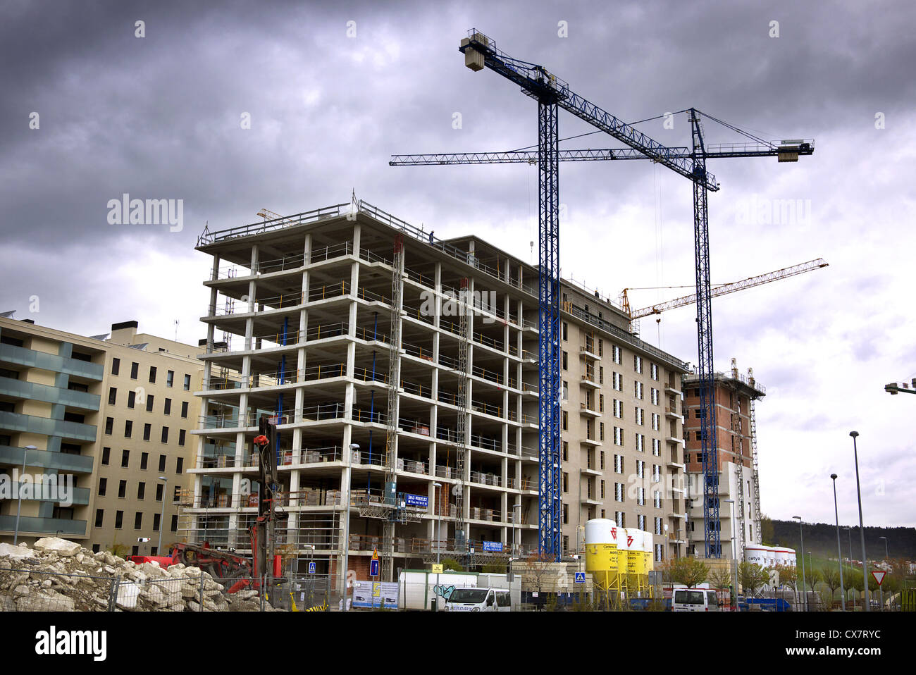 New apartments being built in Pamplona, Spain Stock Photo - Alamy