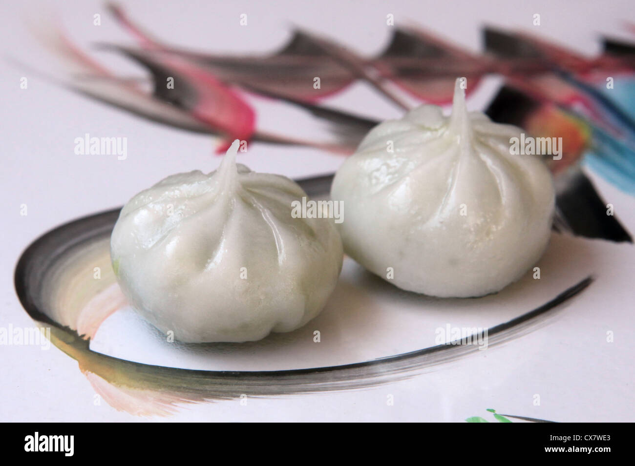 Steamed Gyoza (Jiaozi) A Chinese dumpling Stock Photo
