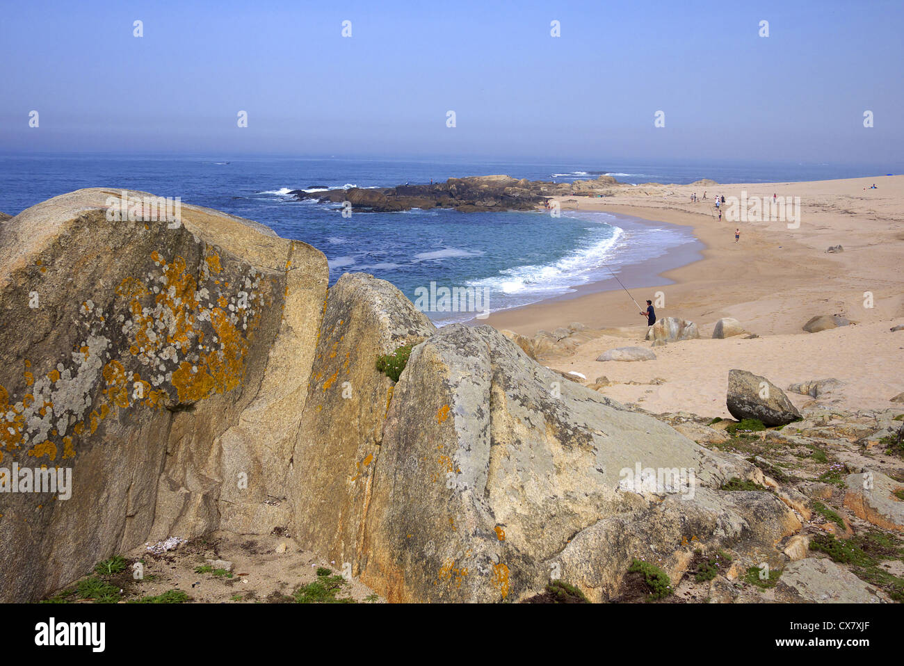Coastal scene near Vilo Do Conde in Portugal. Stock Photo