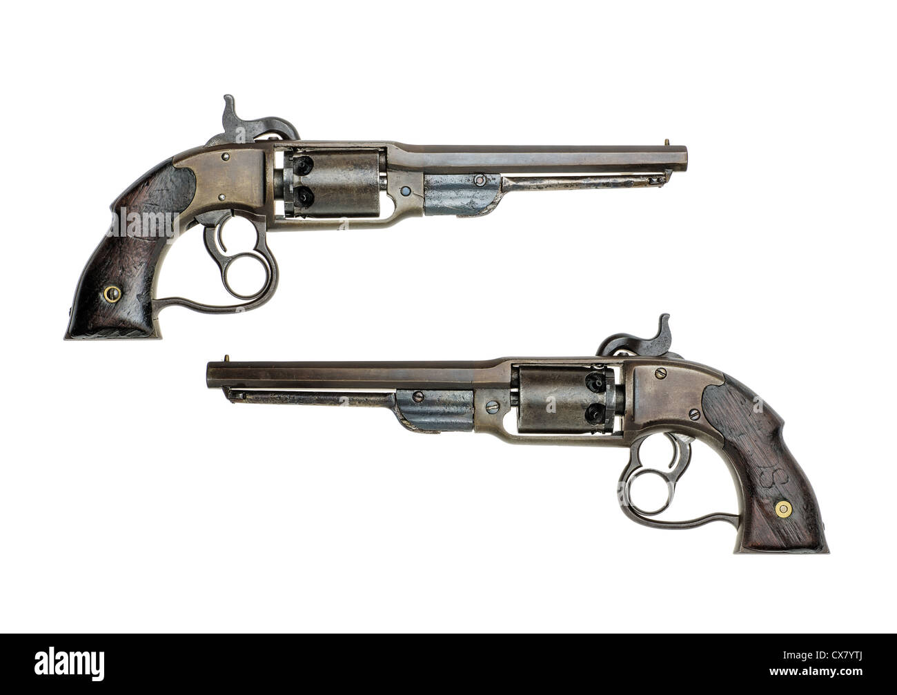 antique american Savage percussion revolver Stock Photo