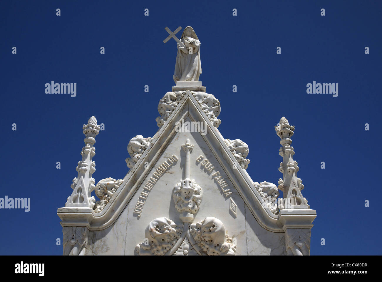 Graveyard memorial stone, Spain. Stock Photo
