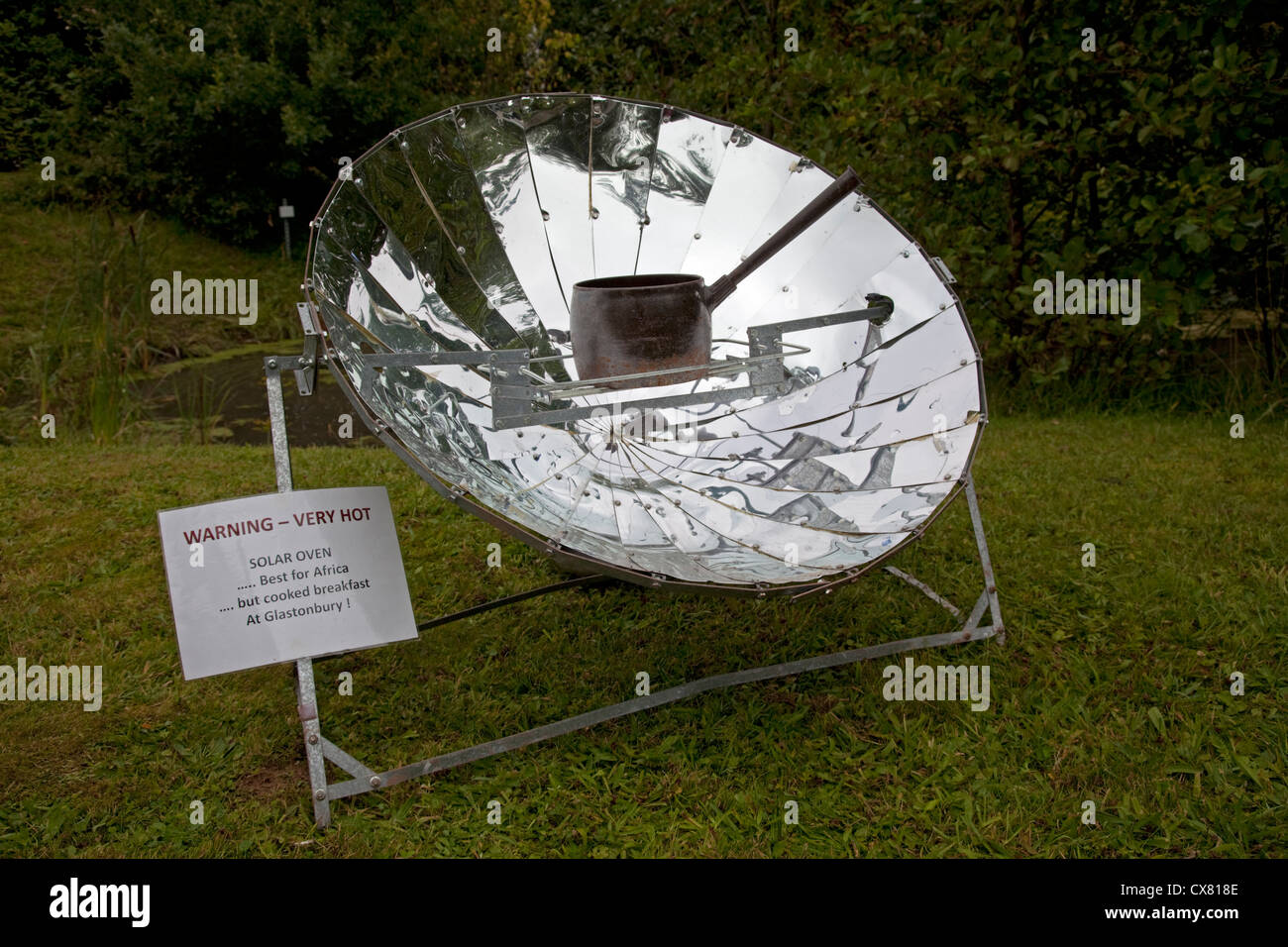 Solar cooker parabolic reflector UK Stock Photo