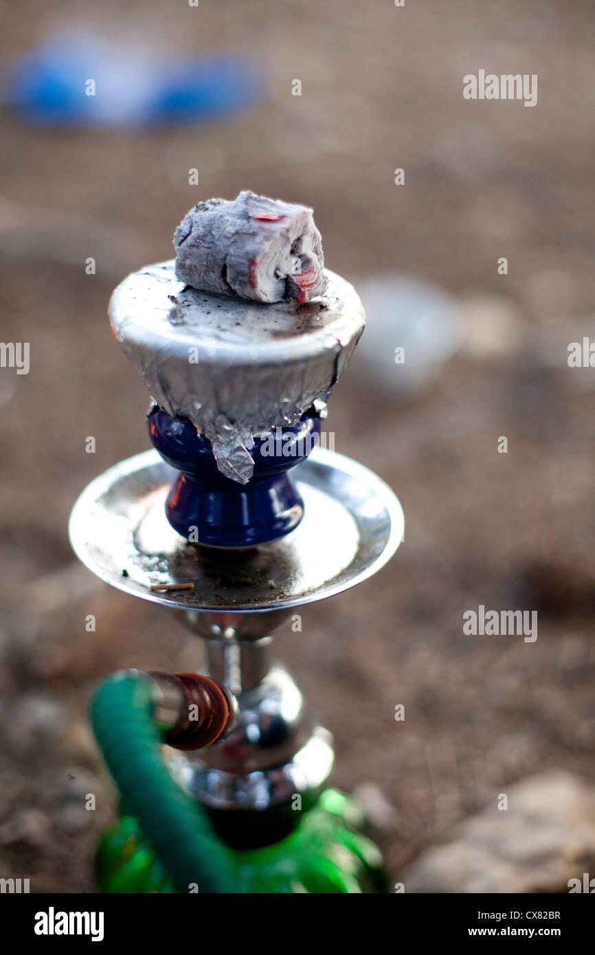 Sheesha (Nargila, Hooka) head with a piece of burning coal Stock Photo