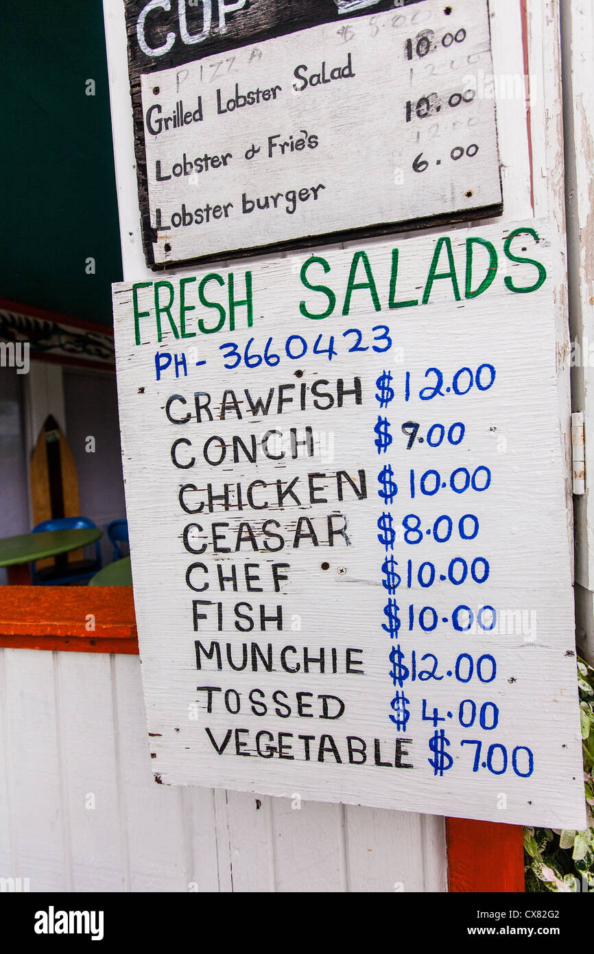 Sign board advertising the menu at Munchies in the tiny village of Hope