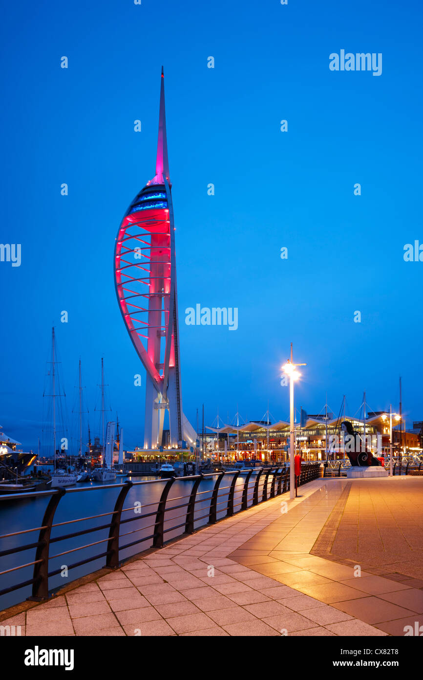 The Spinnaker Tower, a 170 metre tall tourist attraction overlooking historical Portsmouth harbour, opened in October 2005 Stock Photo