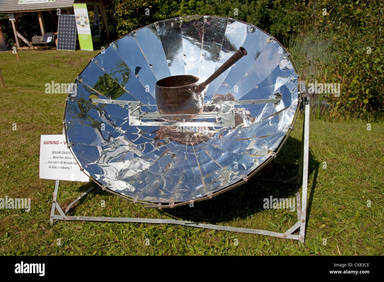 Solar cooker parabolic reflector UK Stock Photo