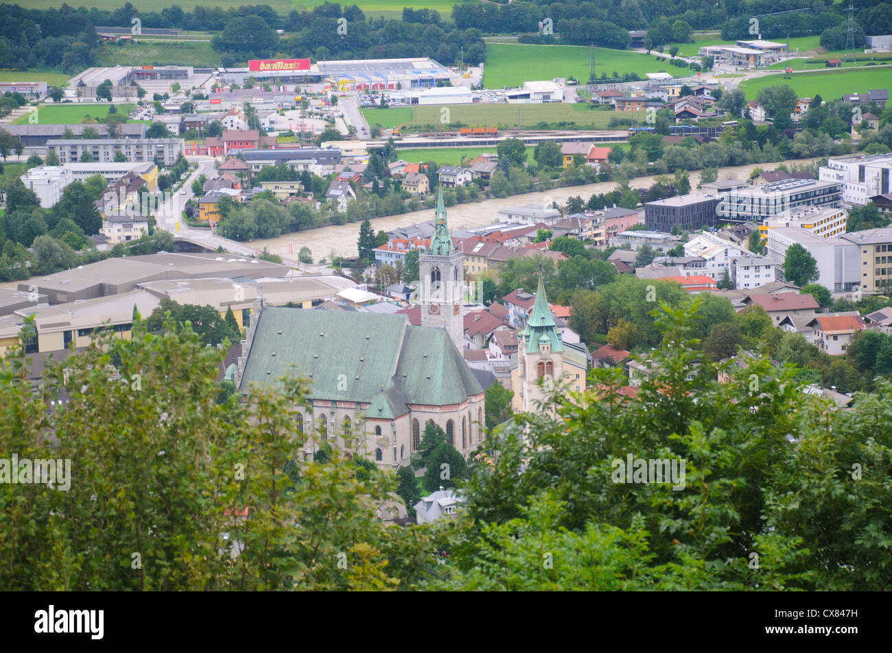 Austria, Tyrol, Schwaz elevated view Stock Photo