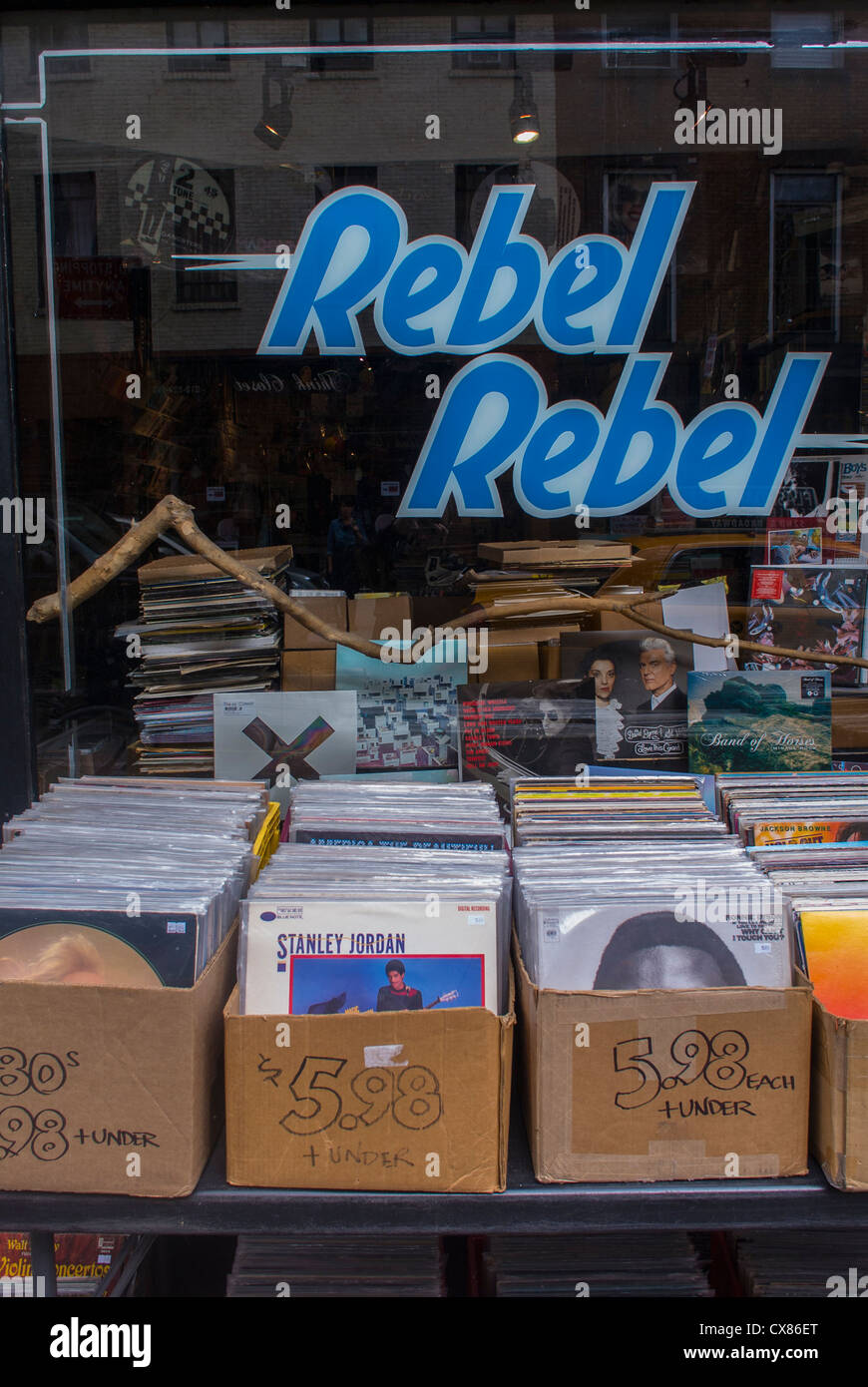 New York City, NY, USA, Record Stores "Rebel Rebel", Shop Front Window