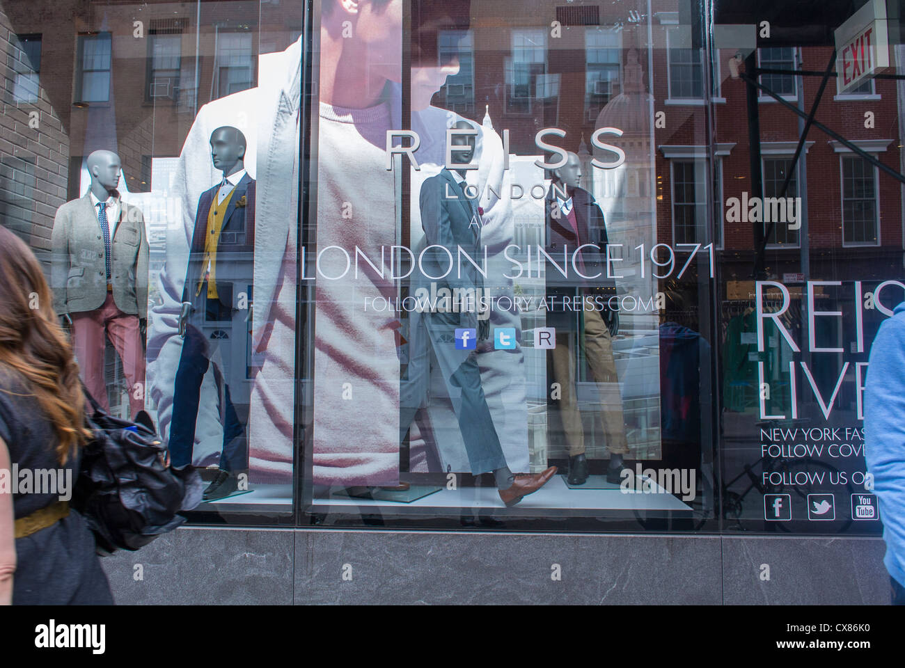 New York City, NY, USA, Fashion Stores Windows, Reiss Shop, Shopping in