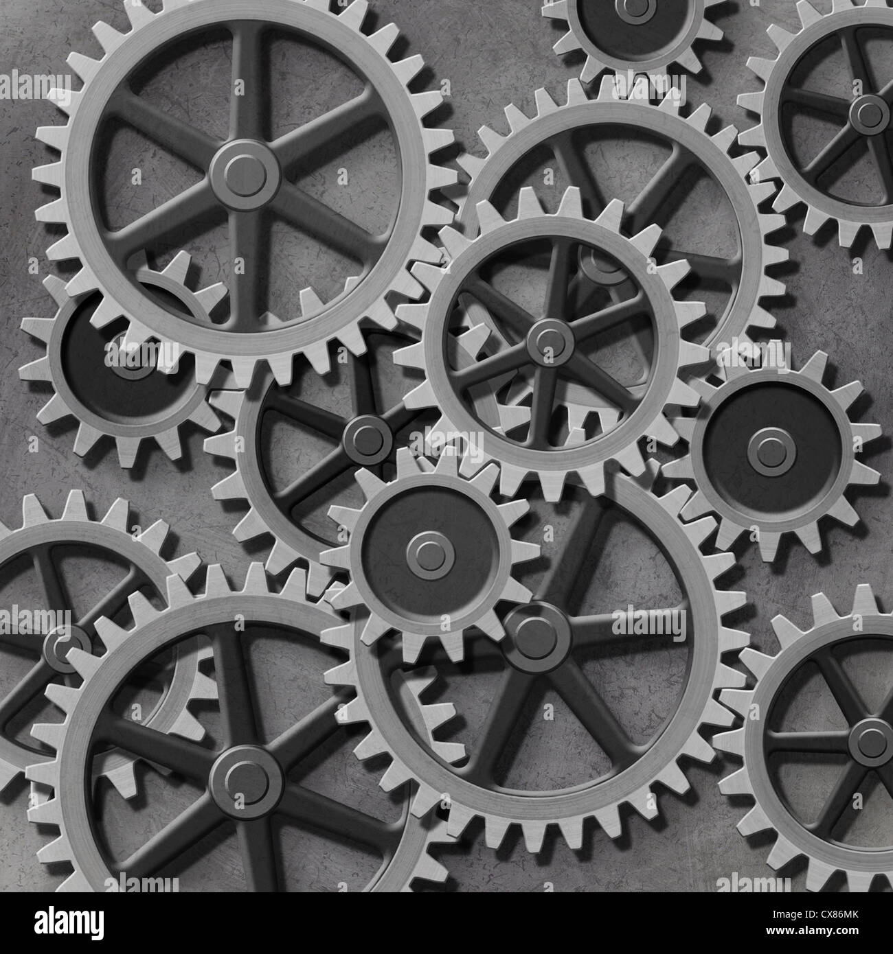 A Mechanical Background with Gears and Cogs Stock Photo - Alamy
