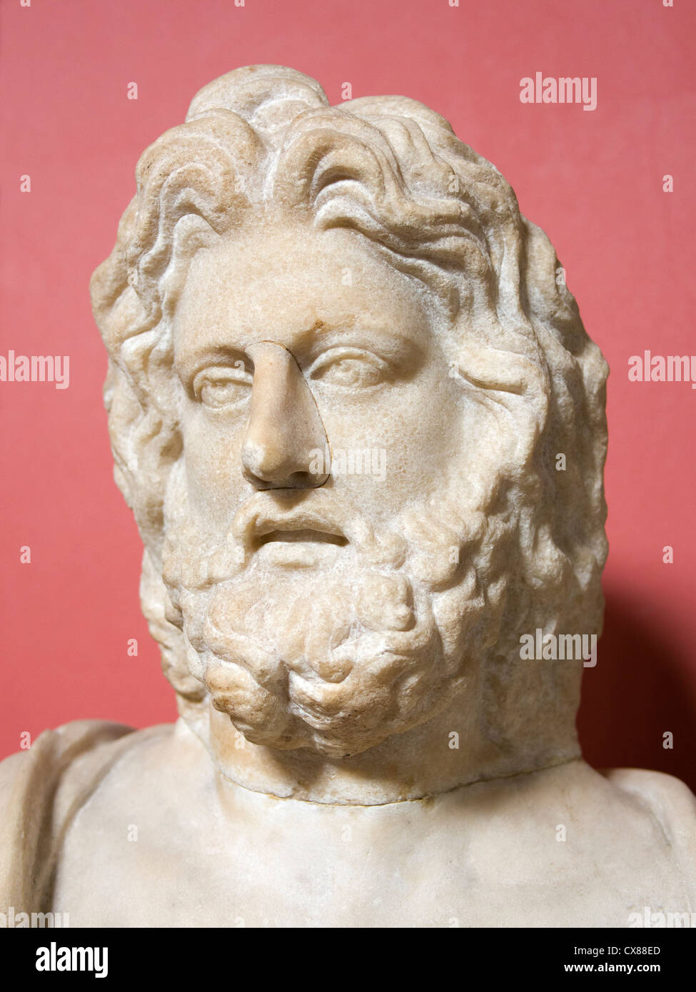 Roman bust of bearded man - the Ashmolean Museum, Oxford Stock Photo