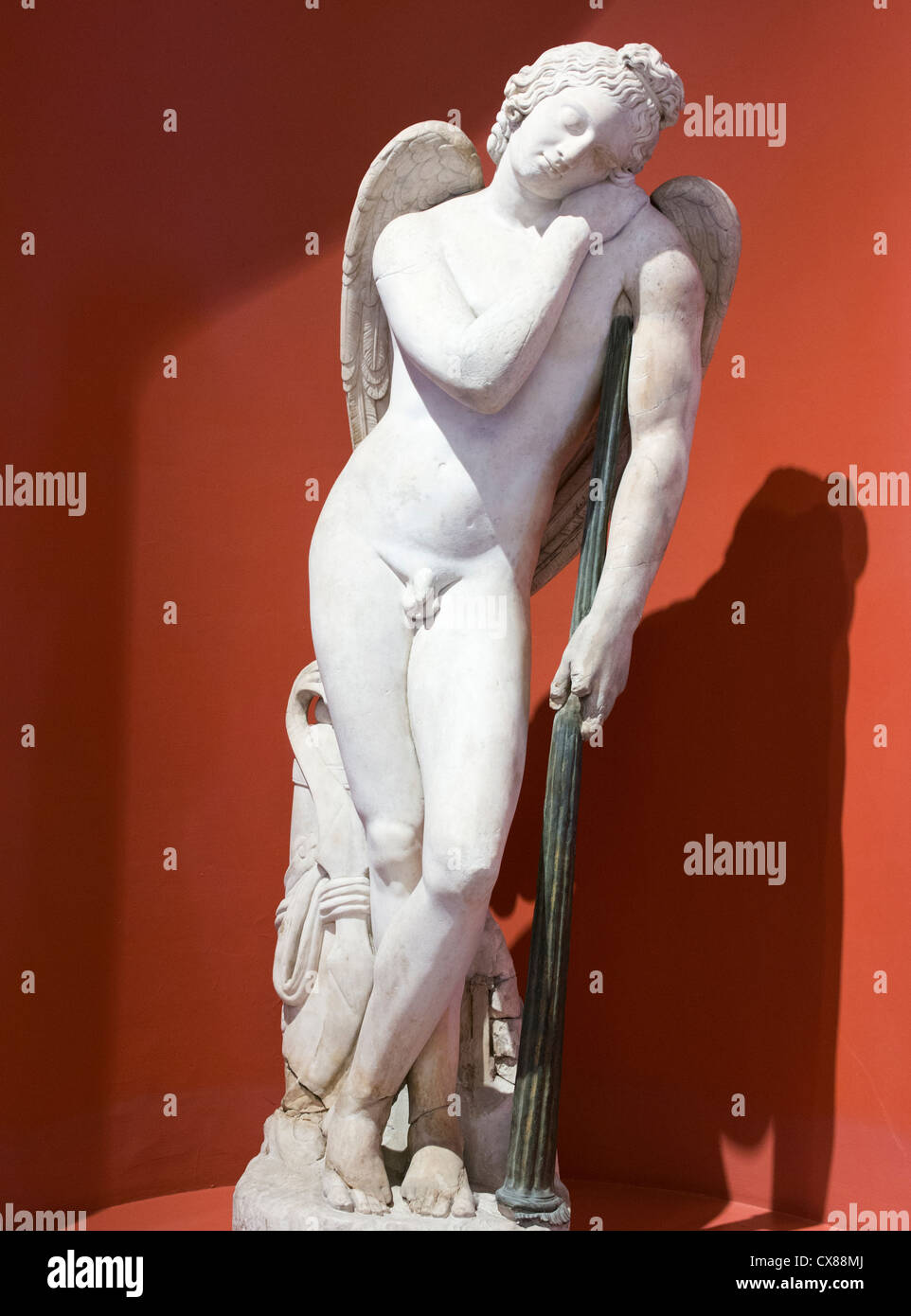 Roman marble statue of Eros, god of lust in the Ashmolean Museum Stock Photo