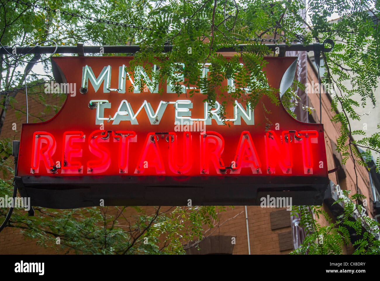 New York, NY, USA, West Village, Tavern", Neon Bar Signs, on